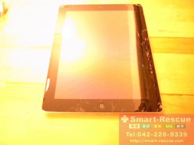 ipad4画面割れ　ipad、3DS、エフェクター修理　秋田県のお客様