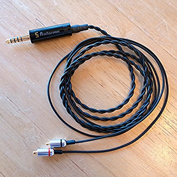 5極4.4mmΦプラグ(PENTACONN)付き　イヤホン用ケーブル1.2m　 HPC-28-2U　2芯リッツ線 (mmcx)